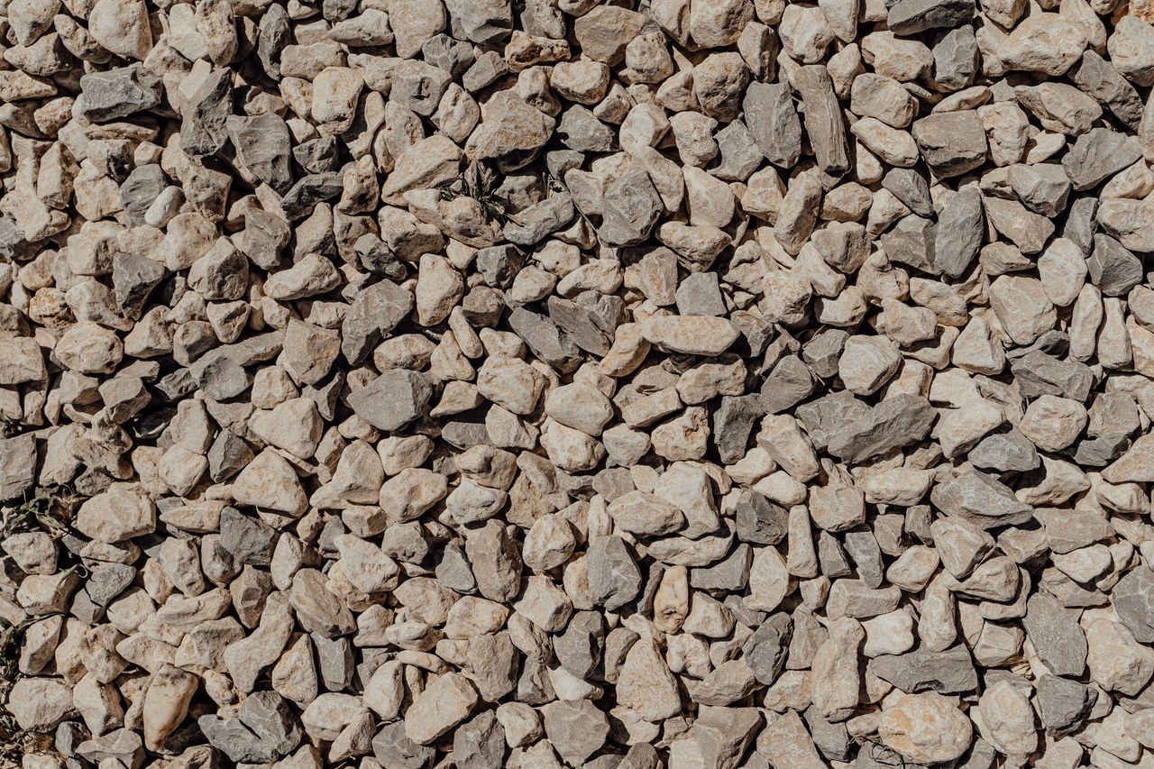 Crushed gravel texture in close-up